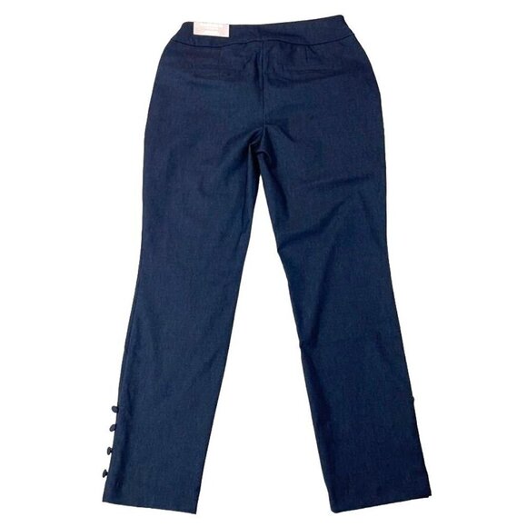 NEW Chico's SIZE 0 (US 4) Brigitte So Slimming Navy Slim Leg Button-Ankle Pants - Picture 2 of 8
